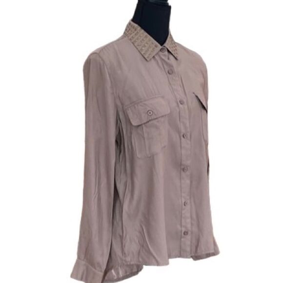 New with tags Sans Souci button front shirt with collar embellishment size S - Picture 4 of 6